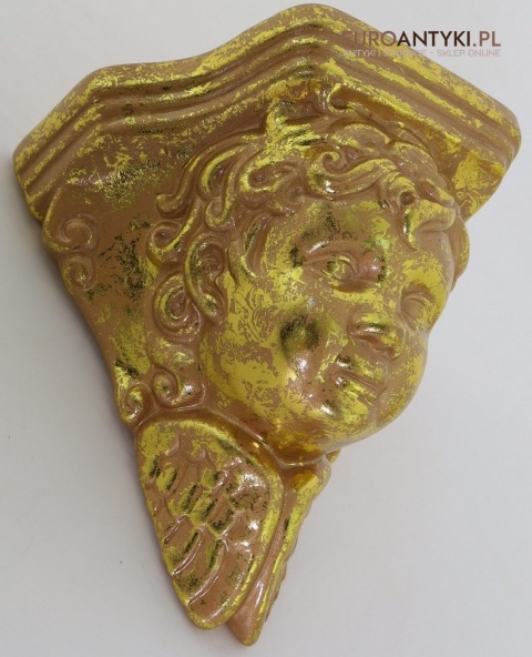 Antyczne wsporniki ścienne retro – złocone dekoracje vintage z motywami roślinnymi