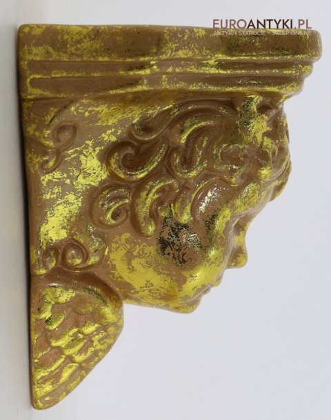 Antyczne wsporniki ścienne retro – złocone dekoracje vintage z motywami roślinnymi