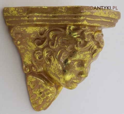Antyczne wsporniki ścienne retro – złocone dekoracje vintage z motywami roślinnymi