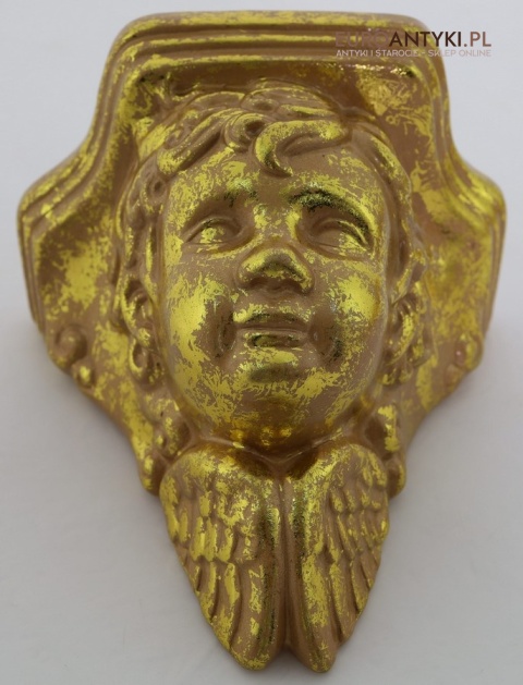 Antyczne wsporniki ścienne retro – złocone dekoracje vintage z motywami roślinnymi