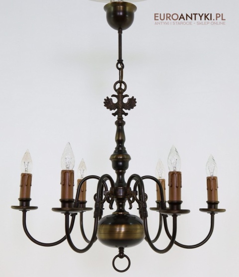 żyrandol vintage z orłem dwugłowym