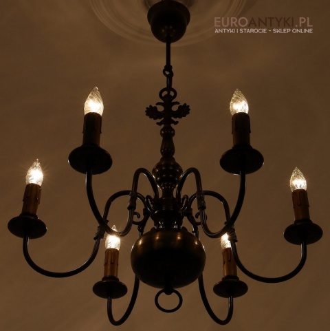 pająk żyrandol mosiężny