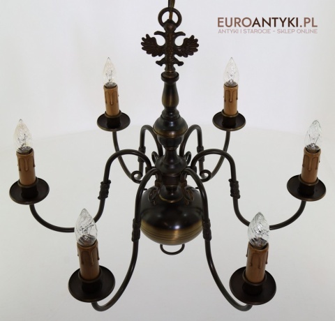 6 ramion żyrandola retro
