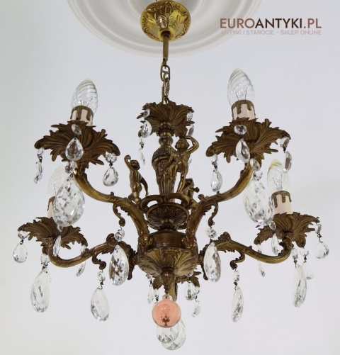 mosiężny żyrandol barokowy
