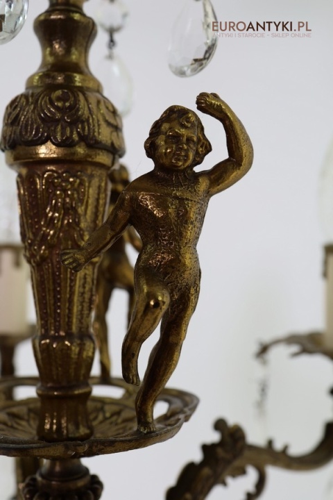 kolekcjonerski żyrandol mosiężny