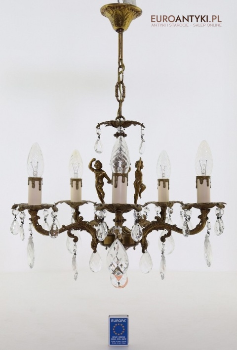 mosiądzowy żyrandol vintage