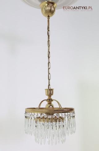 Antyczny kryształowy zwis sufitowy z epoki – stylowe oświetlenie vintage