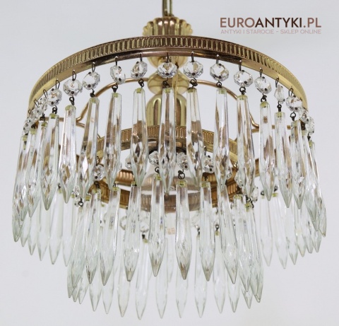 okrągły kryształowy stylowy żyrandol kryształowy vintage
