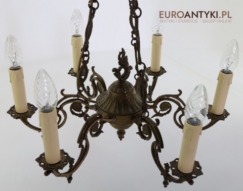 zabytkowy żyrandol retro 6 ramion