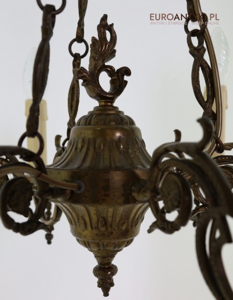 mosiężny żyrandol antyczny