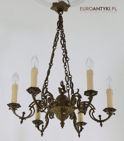 pałacowy żyrandol mosiężny barokowy