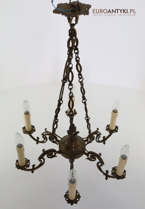 pałacowy żyrandol mosiężny rokoko