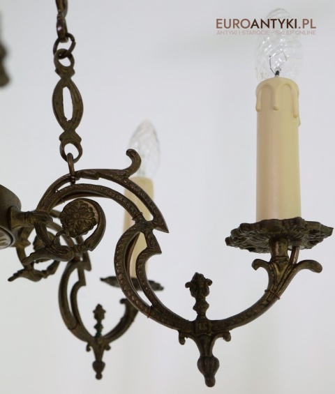pałacowy żyrandol mosiężny antyczny