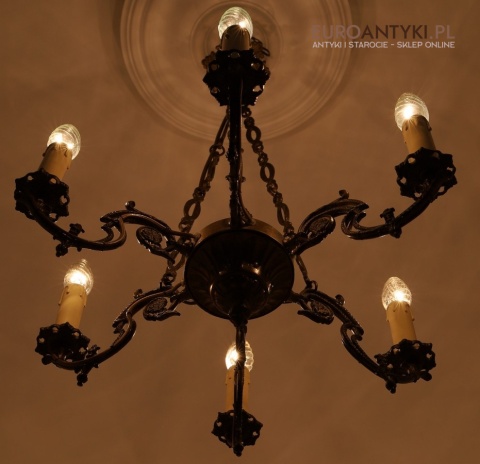 pałacowy żyrandol mosiężny vintage