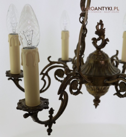 żyrandol retro z patyną