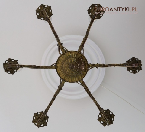 6 ramienny żyrandol antyczny