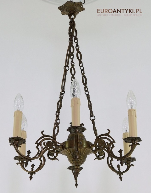 mosiądz żyrandol vintage do salonu
