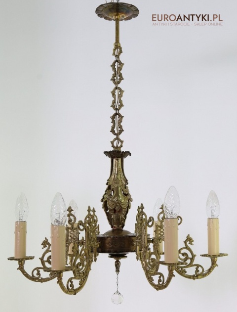 antyczny żyrandol z francji rococo