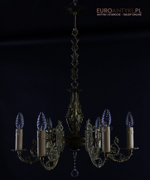 mosiężny żyrandol francuski vintage