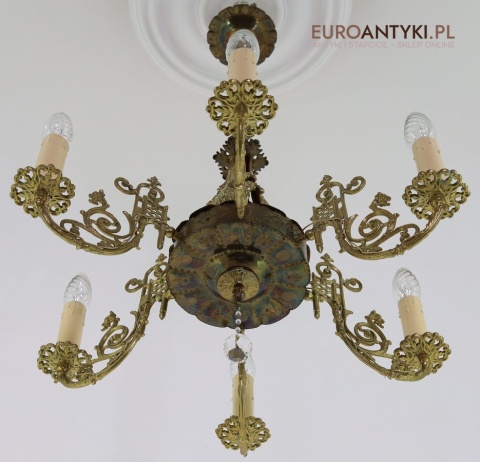 żyrandol sześcioramienny rococo
