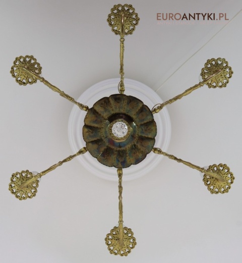 rokoko żyrandol dekoracyjny mosiądz