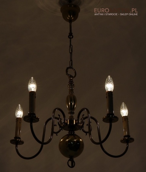 antyczny żyrandol pająk z epoki