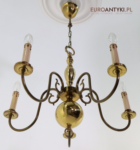 klasyczny mosiężny żyrandol retro