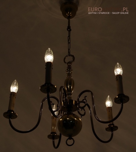dekoracyjny żyrandol pająk mosiądz