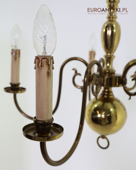 żyrandol antyczny z patyną