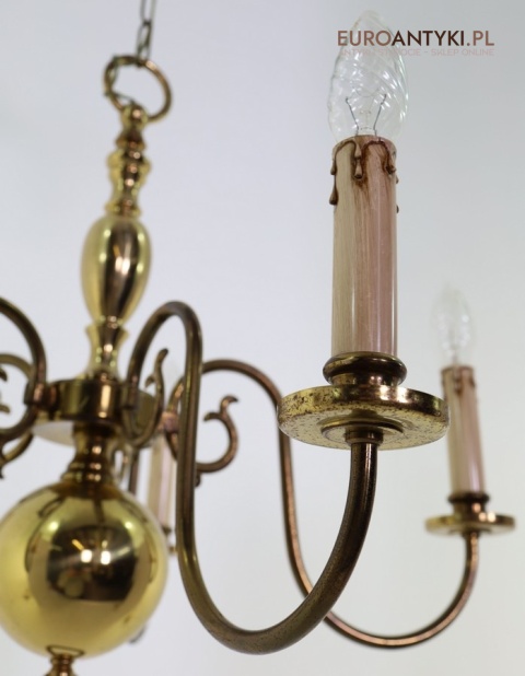 mosiądz patynowany żyrandol
