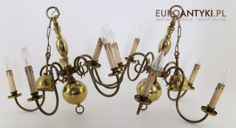 salonowe żyrandole mosiężne z dawnych lat
