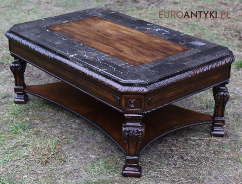 stolik pałacowy vintage granitowy blat