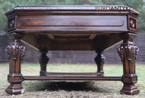 klasyczny stolik vintage blat granit