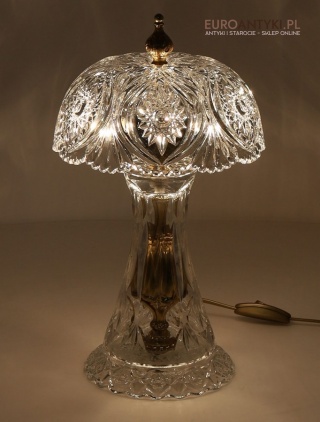 Kryształowa lampa stołowa vintage z epoki – luksusowe oświetlenie pałacowe