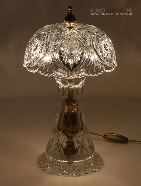 kryształowa lampa stołowa vintage