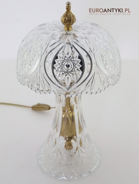 stołowa antyczna lampa kryształowa z epoki