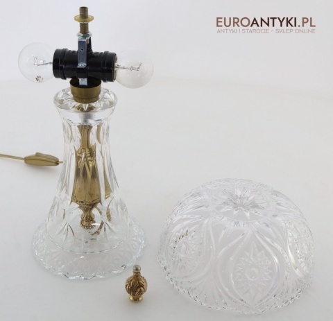 Kryształowa lampa stołowa vintage z epoki – luksusowe oświetlenie pałacowe