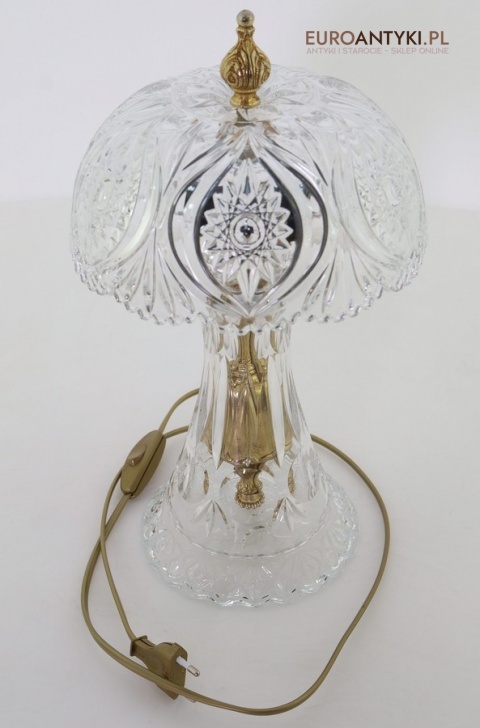 stołowa kryształowa lampa glamour z epoki