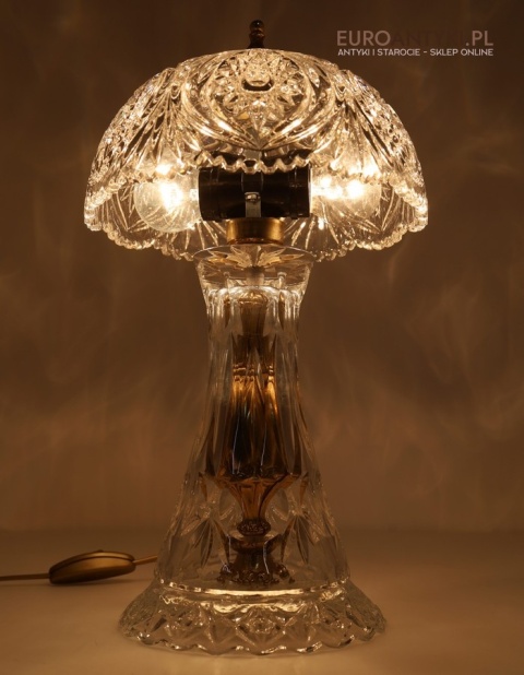 Kryształowa lampa stołowa vintage z epoki – luksusowe oświetlenie pałacowe