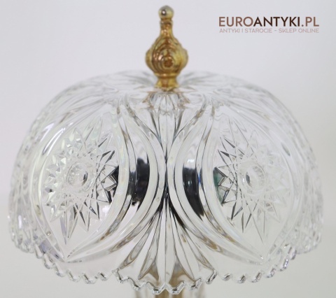 lampa stołowa z grubego kryształu retro