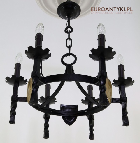 żyrandol rycerski retro z epoki