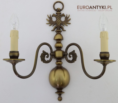 duży kinkiet z brązu retro