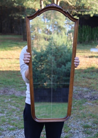 XL! DUŻE! Antyczne lustro ścienne Chippendale – stylowa dekoracja vintage