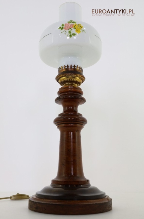 lampa stołowa z motywem róż retro