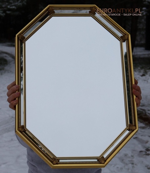 pałacowe lustro oktagonalne vintage