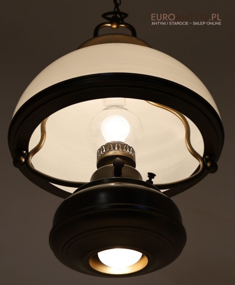 mosiężna lampa wisząca z lat 70 dwupunktowa