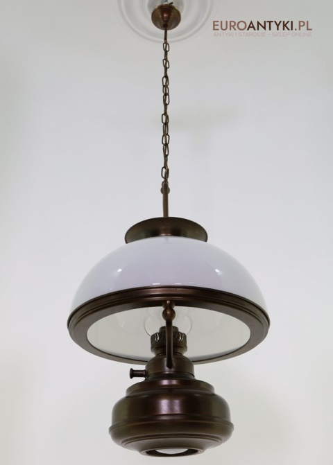 dekoracyjna lampa retro dwupunktowa mosiężna