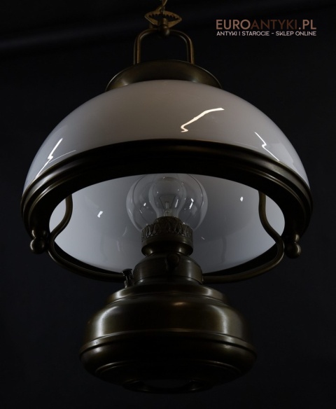 antyczna dwupunktowa lampa wisząca z dawnych lat