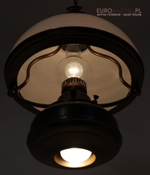 dwupunktowa lampa wisząca mosiądz i szkło