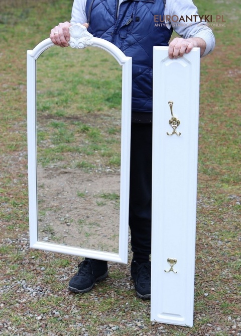 retro komplet garderobiany lustro i trzy panele